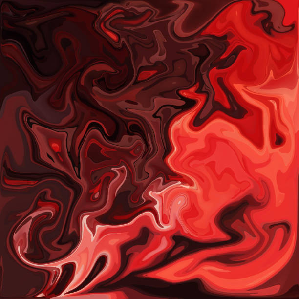 istock Red Digital Acrylic Color Swirl Or Similar Marble Twist 653525154