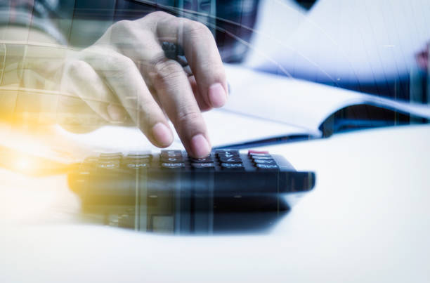 istock Double exposure of recheck document or planing data for business market target and about accounting staff recheck data before approve document, business concept and copy space, mock up. 653525230