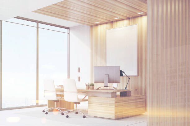 istock CEO room interior, poster, window, toned 653525904