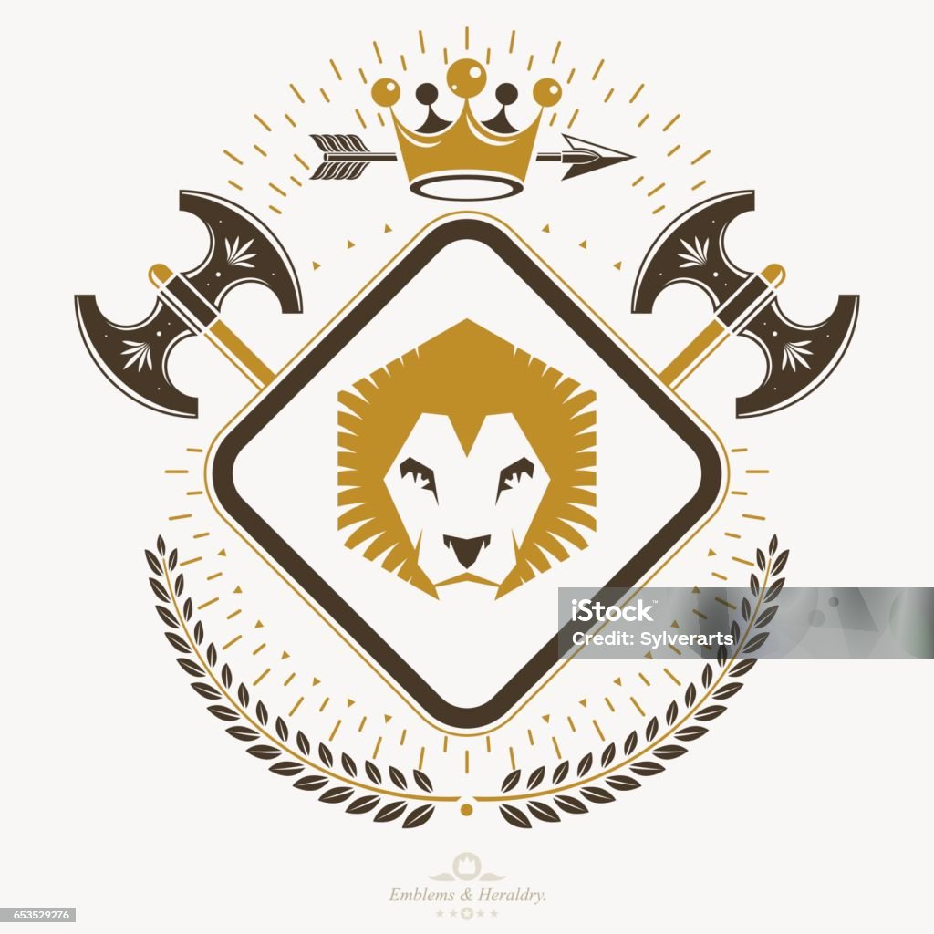Embek Vector Luxury Heraldic Vector Emblem Template Vector Blazon Stock Illustration ...