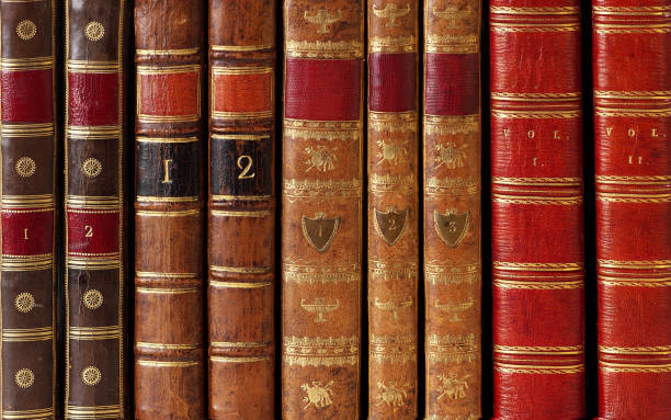 istock old books with vintage bindings and beautiful gilded leather book covers 653532124