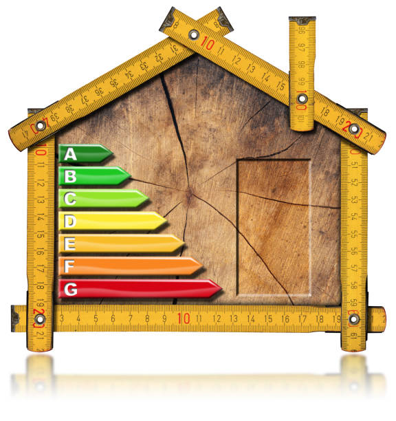 istock Energy Efficiency - Project of Ecological Wooden House 653533072