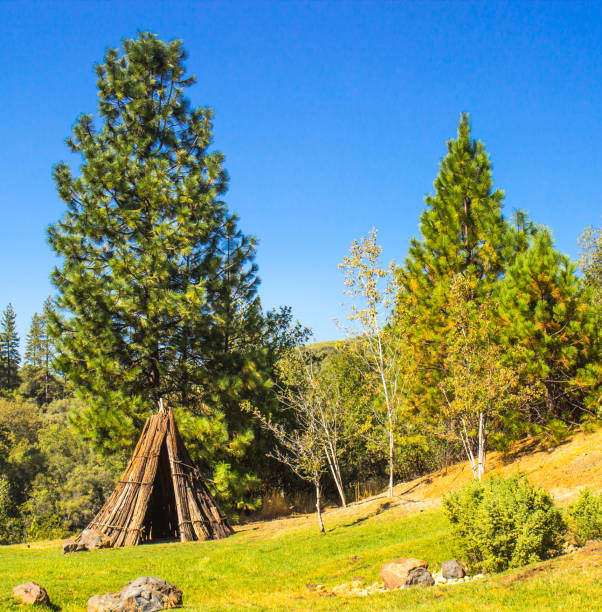 istock Miwuk Indian Tepee At Base of Hill 653533876