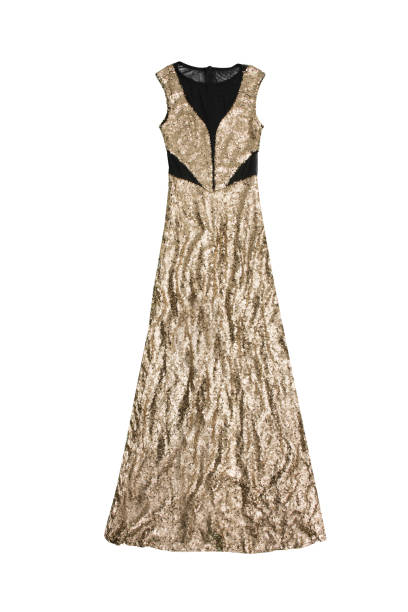 istock gold sequin dress, isolated on white background 653536604