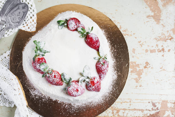 istock beautiful cake with strawberries and cream 653540624