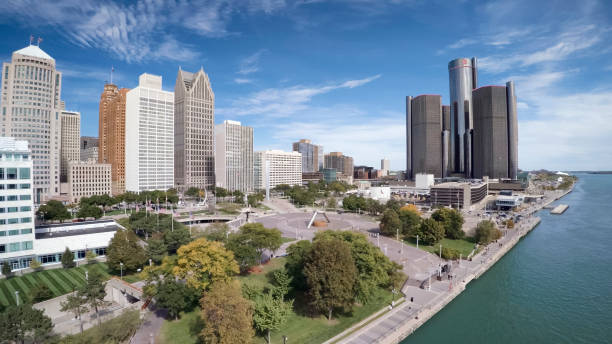 istock Aerial view of Detroit 653540842