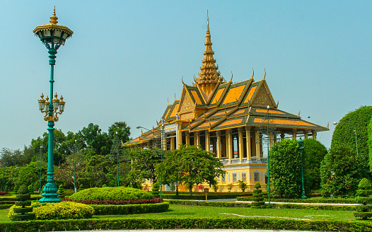A view of the Royal Palace near downtown Phnom Penh in the late winter of 2008.