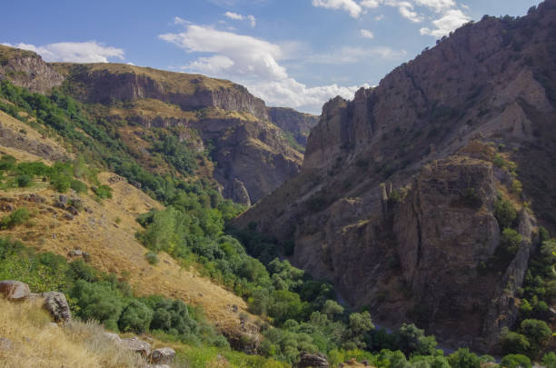 Cliff in river Arpa gorge. Road to Jermuk. Armenia Cliff in river Arpa gorge. Road to Jermuk. Armenia ARPA stock pictures, royalty-free photos & images