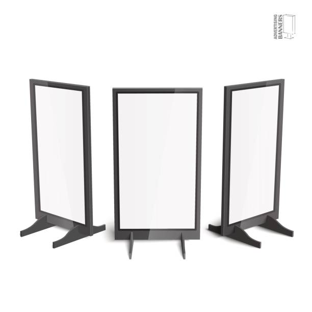 istock Set of simple outdoor indoor stander advertising stands 653617186