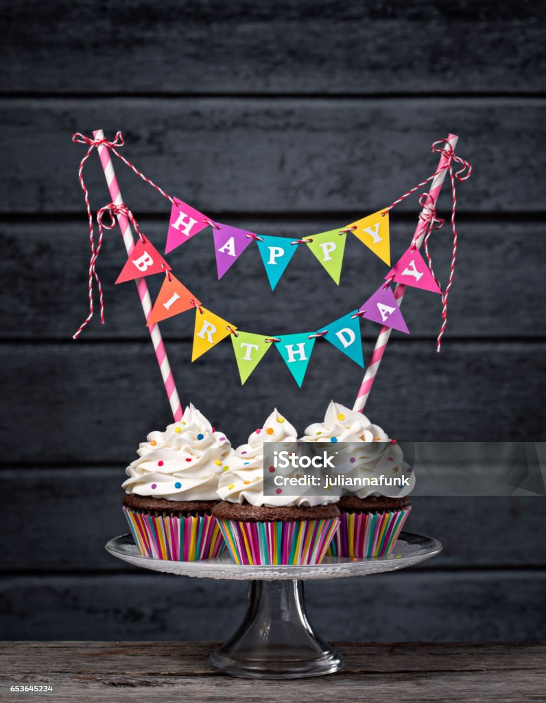 Happy Birthday Cupcakes Stock Photo - Download Image Now ...