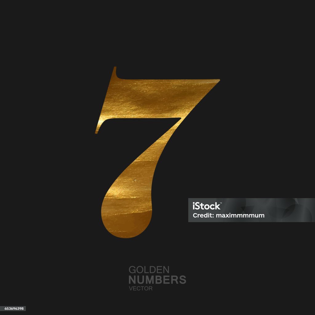 Script Number 7 Vector Typographic Vector Element For Design Stock Illustration - Download ...