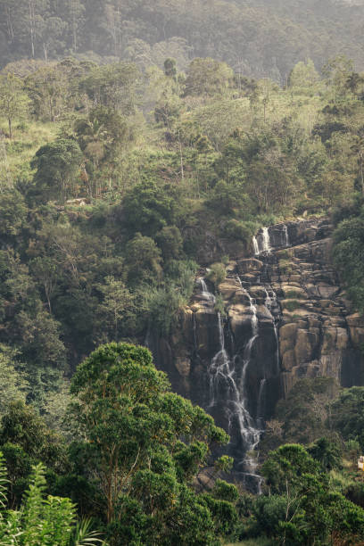 Waterfall landscape in Sri Lanka Kithal Ella Falls on the way to Mount Ella Rock. Sri Lanka. ella sri lanka stock pictures, royalty-free photos & images