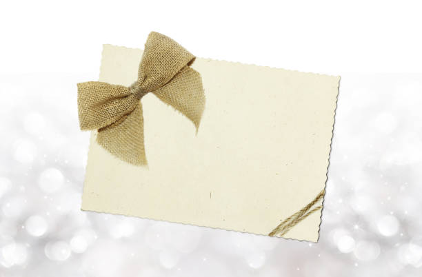 istock greeting card with jute ribbon bow 653749568