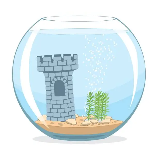 Vector illustration of Fishbowl aquarium