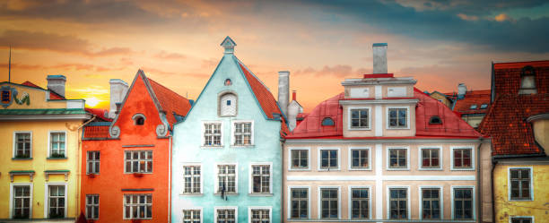 istock Old streets of European cities. 653751856