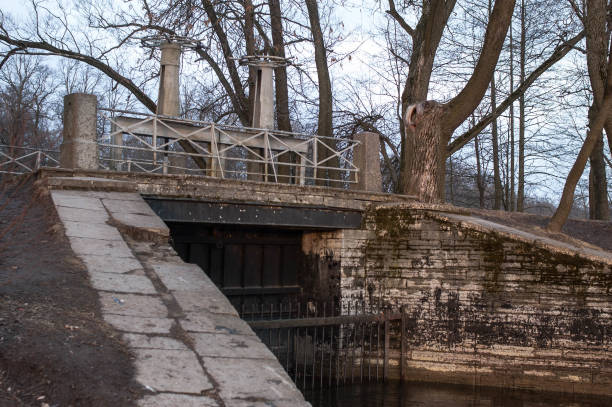 istock The old bridge. Evening in the park. 653753376