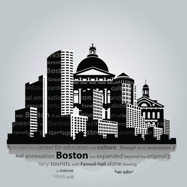 波士頓城市剪影。 - boston 幅插畫檔、美工圖案、卡通及圖標