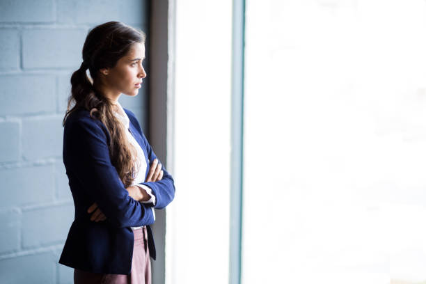 istock Thoughtful woman in office 653755484