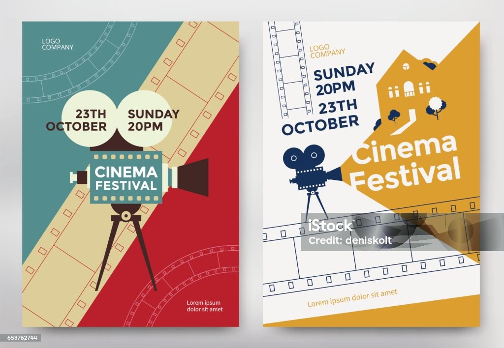 Affiche du festival de cinéma - clipart vectoriel de Cinéma libre de droits