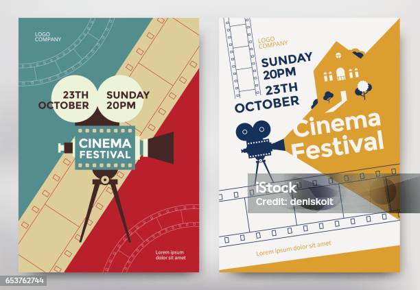 Cinema Festival Poster Stock Illustration - Download Image Now - Movie Theater, Poster, Film Festival