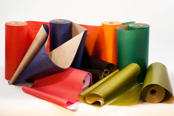 istock colored paper in rolls for packing purchases and gifts 653763626