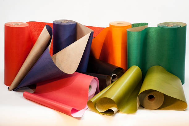 istock colored paper in rolls for packing purchases and gifts 653763628