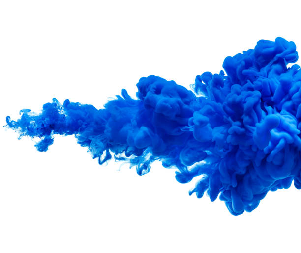 ink splash cloud in water isolated - blue ink imagens e fotografias de stock