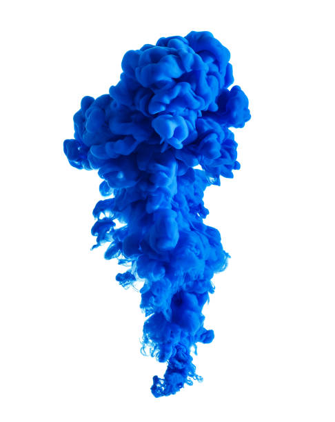 istock Blue liquid ink in the water 653764160