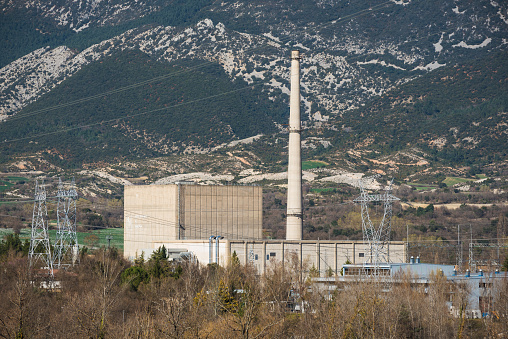Burgos, Spain - March 10, 2017: Santa Maria de Garona is a nuclear power plant located in Santa Maria de Garona, province of Burgos, Castilla y Leon in Spain.