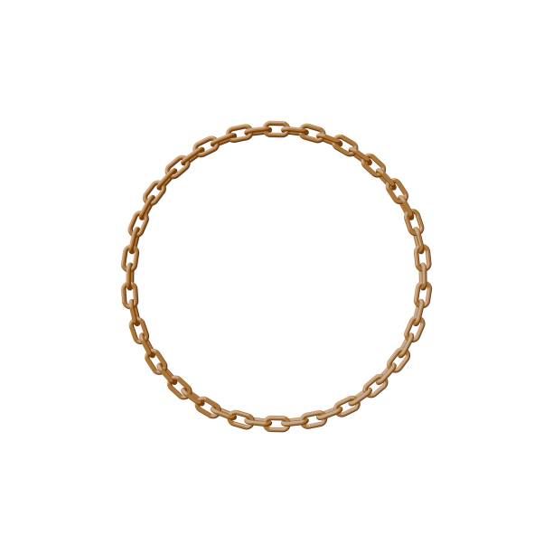 istock Chain in form of circle. Isolated on white background.3D rendering illustration. 653768906