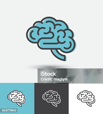 istock Linear brain icon 653771842
