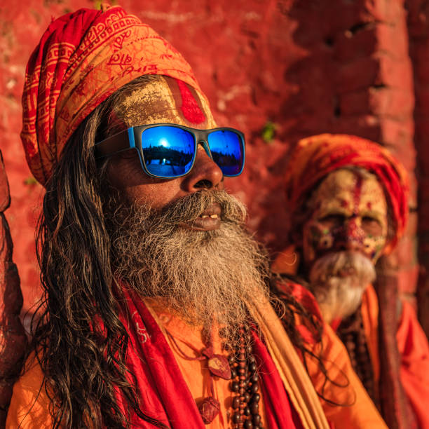 istock Sadhu - indian holymen sitting in the temple 653775886
