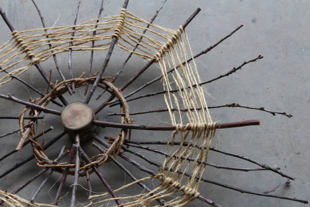istock Nature art sculpture with twigs and twine 653777696