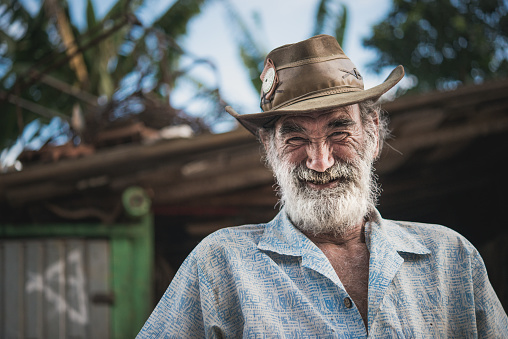 Portrait of a urban wagon horse worker, Brazil