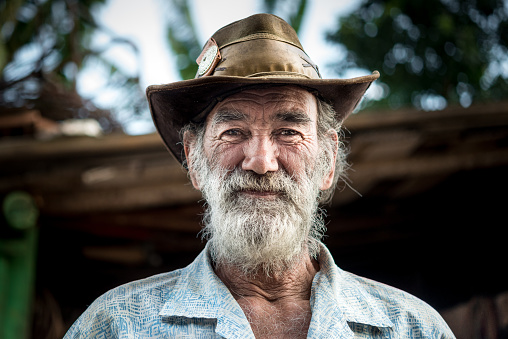 Portrait of a urban wagon horse worker, Brazil