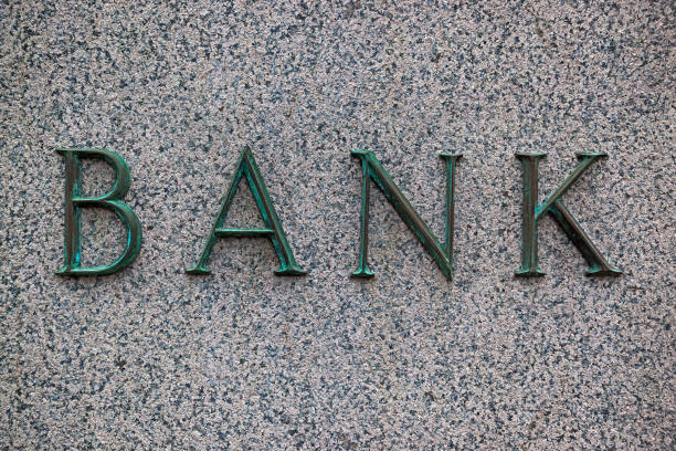 istock bank sign on the granite wall 653790492