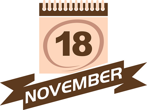 18 November Calendar with Ribbon