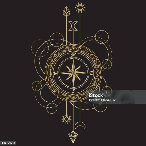 Geometry Patterns Compass Geometric Compass Pattern Stock Illustration - Download Image Now ...