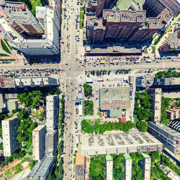 istock Aerial city view. Urban landscape. Copter shot. Panoramic image 653800002