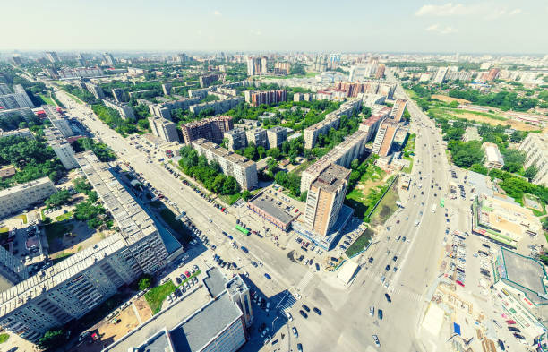 istock Aerial city view. Urban landscape. Copter shot. Panoramic image 653800748
