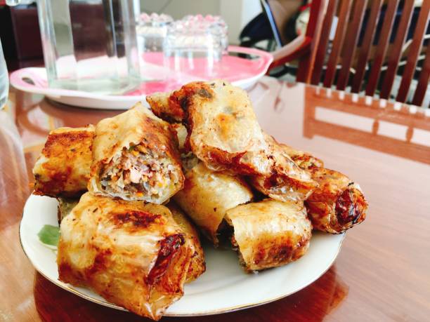istock Fried spring rolls for Tet holiday in vietnam 653801960