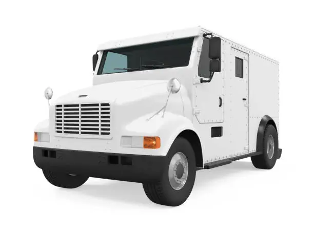 Armored Truck isolated on white background. 3D render