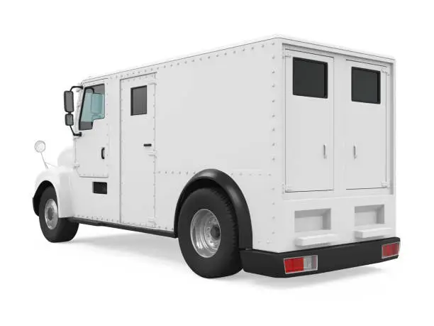 Armored Truck isolated on white background. 3D render