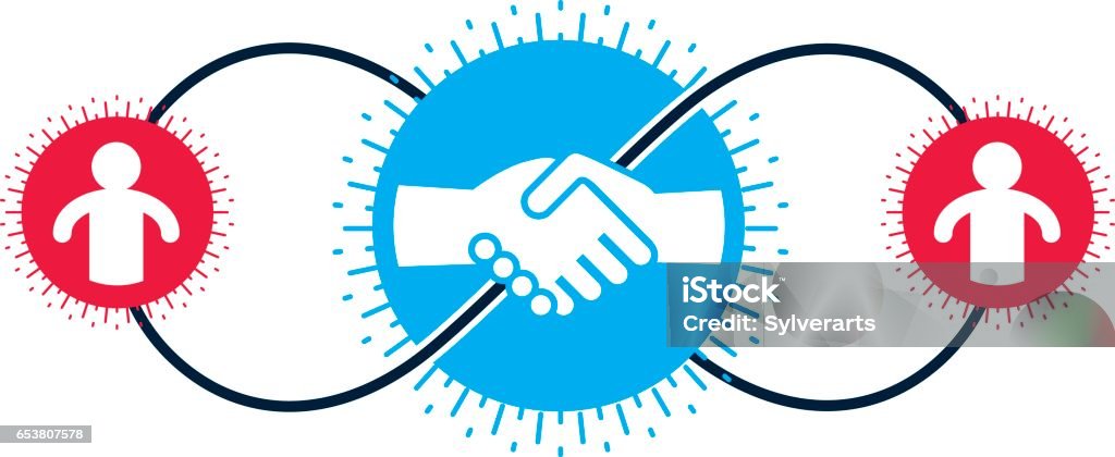 Logo Kreatif Bisnis Yang Sukses Tanda Perjanjian Jabat Tangan Simbol