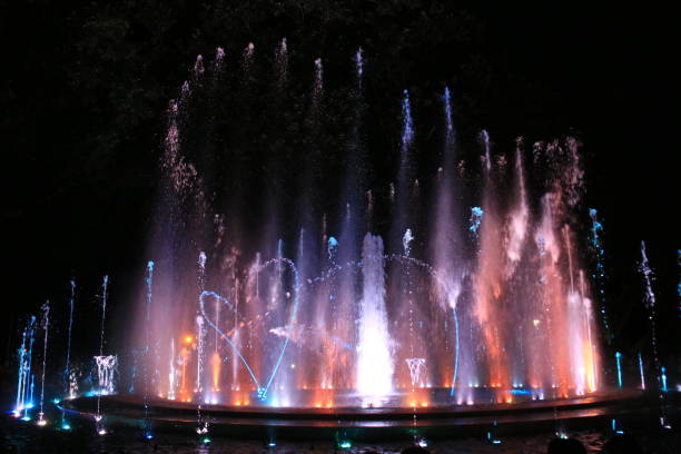 istock Heart shape in a colorful fountain 653807934