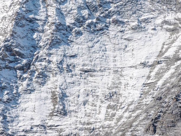 Monch Mountain Top Close-Up in Winter. Swiss Alps. Switzerland