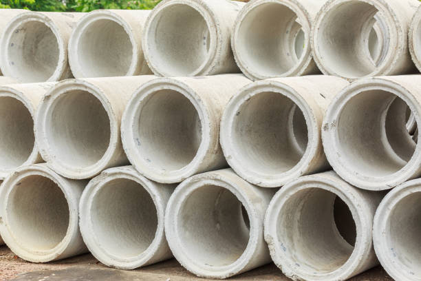 istock Close up Drainage pipes, concrete 653812154
