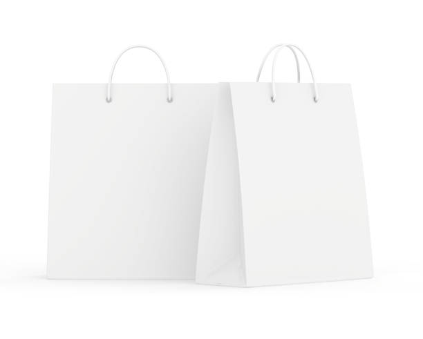istock Empty Shopping Bags on white for advertising and branding. 3d rendering 653813394