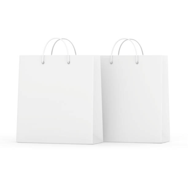 istock Empty Shopping Bags on white for advertising and branding. 3d rendering. 653813462