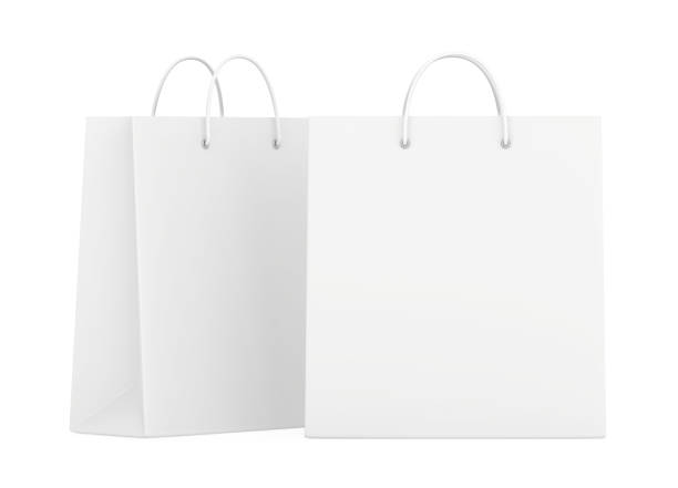 istock Empty Shopping Bags on white for advertising and branding. 3d rendering 653813704